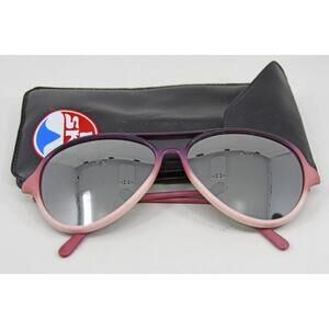 Vintage Chalet I SKI Sunglasses Pink Ombre Mirrored Lenses Aviator Japan w/ Case
